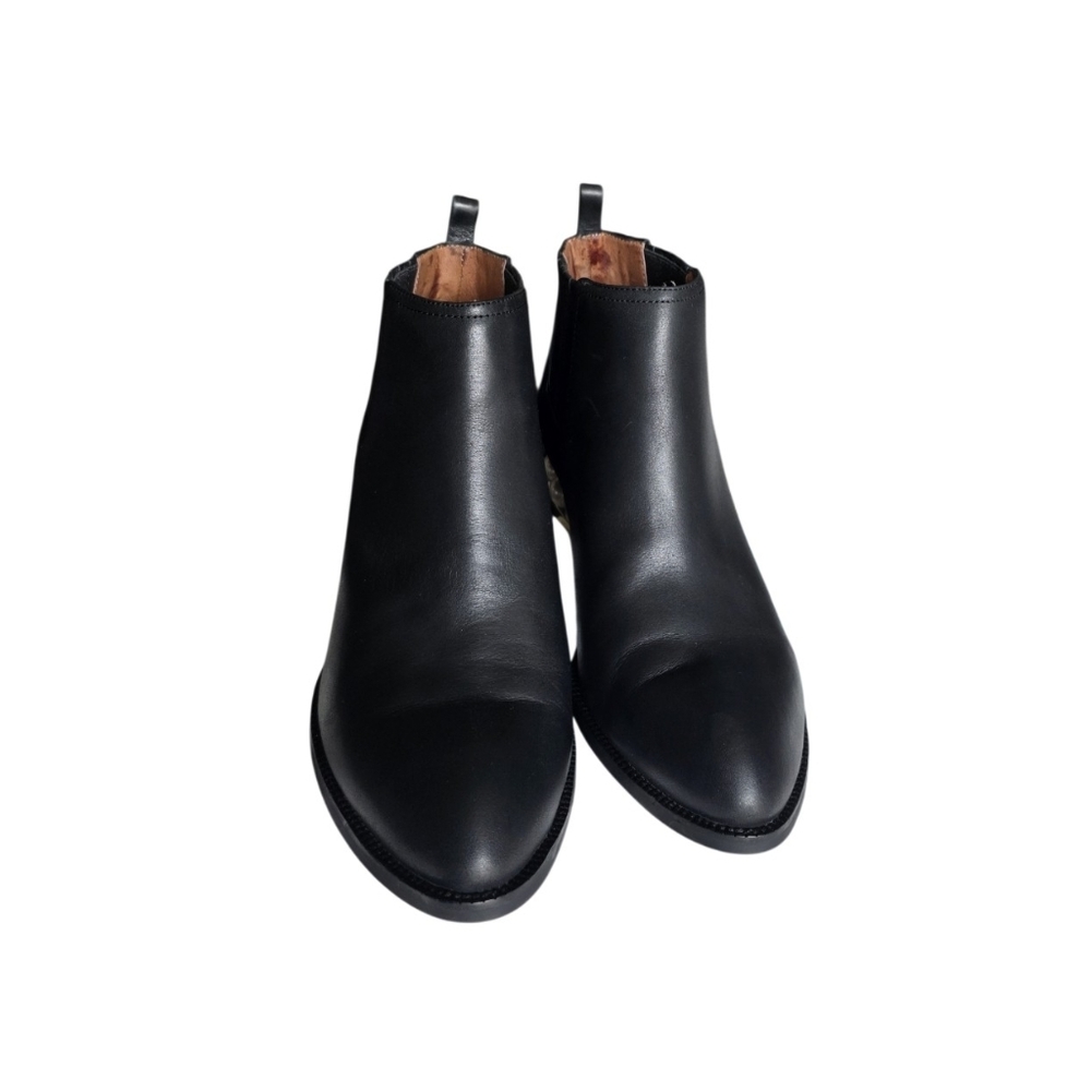 Jeffrey Campbell Orlando Leather Pearl Heel Booties – Black, Size 8